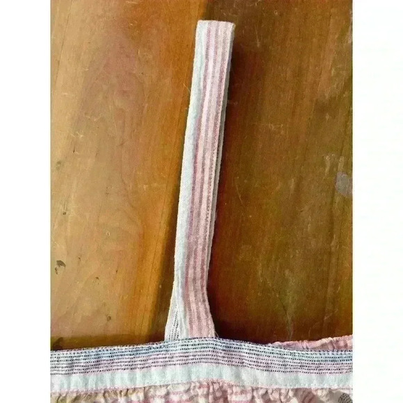 Kaisely Women's Size MED Cropped 100% Cotton Striped Yellow Pink Straps - Picture 5 of 8